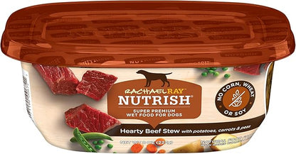 Rachael Ray Nutrish Wet Dog Food Hearty Beef Stew, 8 oz. Tub, 8 Count