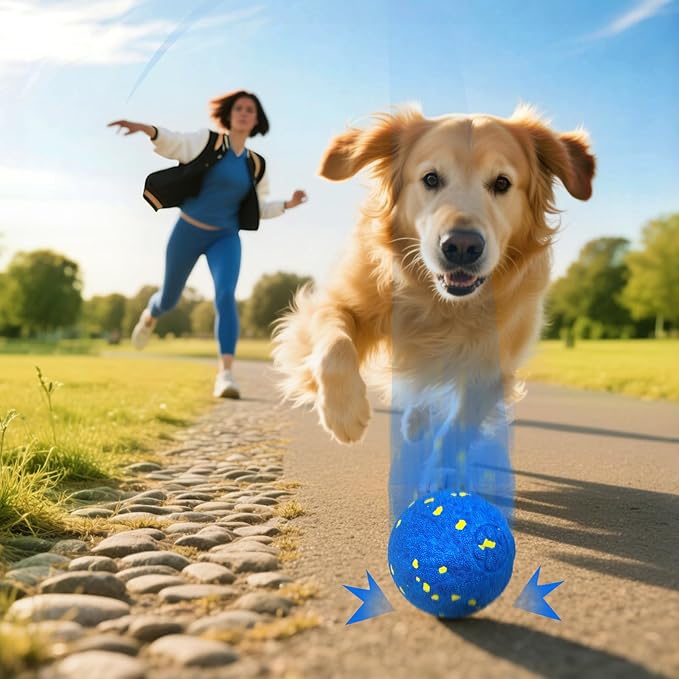 Interactive Dog Toy Ball, Smart Electric Ball - Automatic Bouncing Rolling Moving Jumping Vibrating - 3 Modes Water Resistant Balls for Medium Large Dogs - Chase Pet Toys to Keep Them Busy