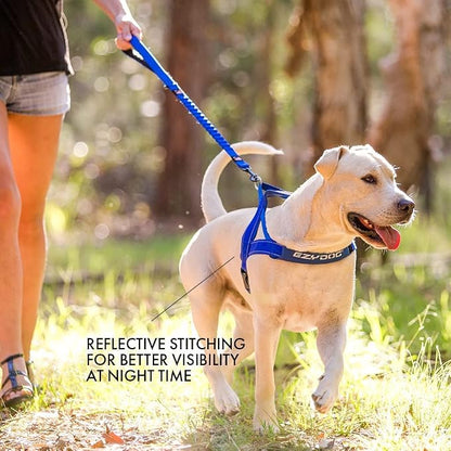 EzyDog Quick Fit Dog Harness, Soft Neoprene Padding - X-Large, Black | Fast One-Click Buckle, Adjustable Fit, Strong Reinforced Materials, Reflective Stitching, No Pull Dog Harness, Easy Walking
