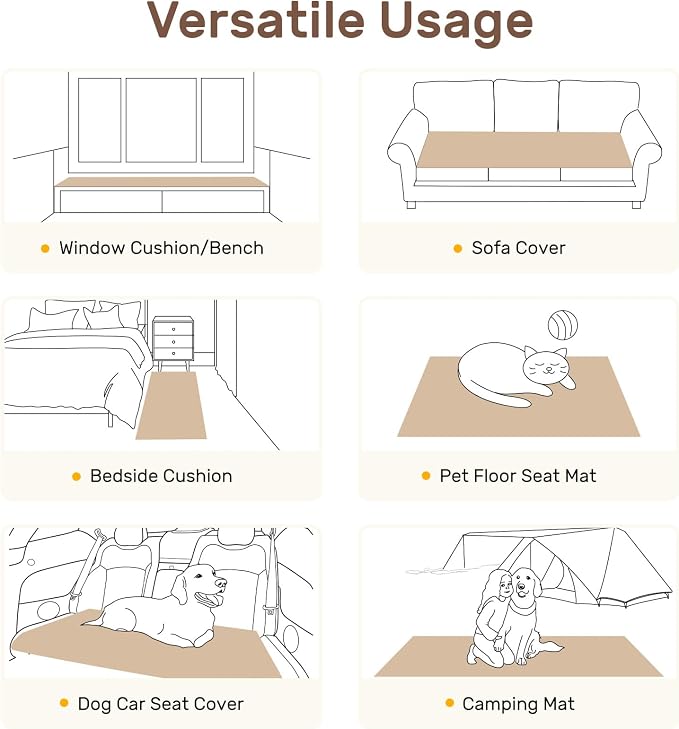 Couch Cover for Dogs, Washable Non Slip Sofa Covers for 4 Cushion Couch Pet Friendly Fuzzy Sofa Protector&Bed Mat for Pets (27.6"x94.49" Coffee)
