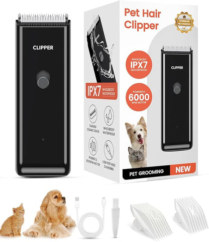 Pet Clippers for Dog Hair Grooming Low Noise, Rechargeable Cordless Cat Shaver with Ceramic Blade,Portable Pet Hair Trimmer for Matted & Long Hair