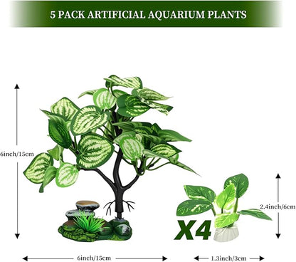 EDGCTYU Betta Fish Tank Decor, Silk Aquarium Plants for Aquarium Decoration and Fish Tank Decoration