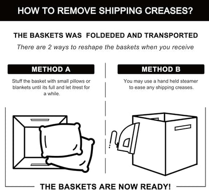 OIAHOMY Cube Storage Basket, 3-Pack Woven Cotton Rope Baskets, 11-Inch Cube Basket with Handles, Great for Shelves, Closets, Children's Toy Organization - White & Brown