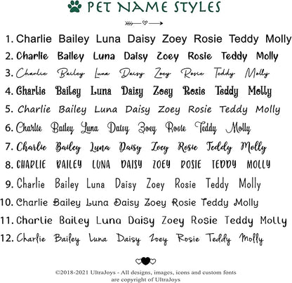 Ultra Joys Cat ID Tag Personalized Pet Tags, Durable Stainless Steel Small Pet Mini Dog Cat Tag Lightweight - Bell Tag in Gold