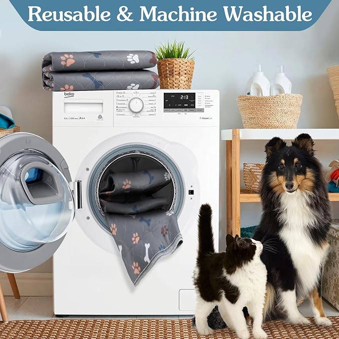 Washable Pee Pad for Dogs, 1 Pack Extra Large Puppy Pads, 72"x72" | Super Absorbent, Waterproof & Leakproof, Non-Slip Bottom, Machine Washable, For Floors, Beds, Couches, Crates, Carpets, Cars