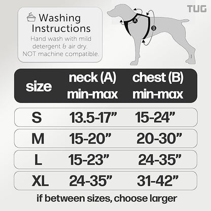 TUG Grab Dog Harness with Built-in Magnetic Traffic Leash (Large/Black) | Padded Magnetic Traffic Leash | Dual Leash Clips | 4-Point Adjustable Fit | Durable Nylon