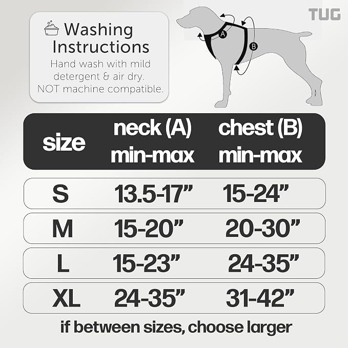 TUG Grab Dog Harness with Built-in Magnetic Traffic Leash (XL/Cream) | Padded Magnetic Traffic Handle | Dual Leash Clips | 4-Point Adjustable Fit | Durable Nylon