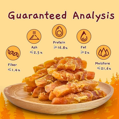Jungle Calling Chicken & Sweet Potato Dog Treats – Gluten-Free, Grain-Free, High-Protein Natural Chews for Medium/Large Breeds, Edible Pet Snacks,10.6 oz