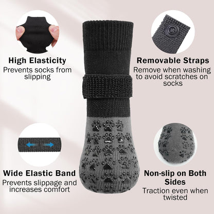 SCENEREAL Dog Socks to Prevent Licking Paws for Hardwood Floors Anti Slip, Dog Grippy Socks Shoes for Senior Small to Large Dogs, Dog Boots & Paw Protectors for Hot/Cold Scratching Pavement