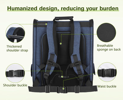 Pecute Pet Carrier Backpack, Dog Carrier Backpack, Expandable with Breathable Mesh for Small Dogs Cats Puppies, Pet Backpack Bag for Hiking Travel Camping Outdoor Hold Pets Up to 17 Lbs