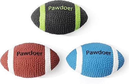 3 Pack Squeaky Dog Ball, Soft Latex Rubber Squeaky Toy for Small Dogs Puppies, Cute Bounce Squeak Football for Fetch Play