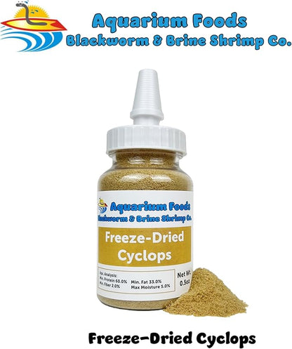 Aquatic Foods Inc. Freeze-Dried Cyclops/Copepods for Tropical Fish Fry and Babies, Nano & Micro Fish, Corals and Anemones…0.5oz Squeeze Bottle
