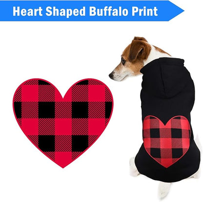 Dog Hoodie Sweater for Dogs Pet Clothes Black Buffalo Plaid Warm and Soft Breathable Cozy(XL)