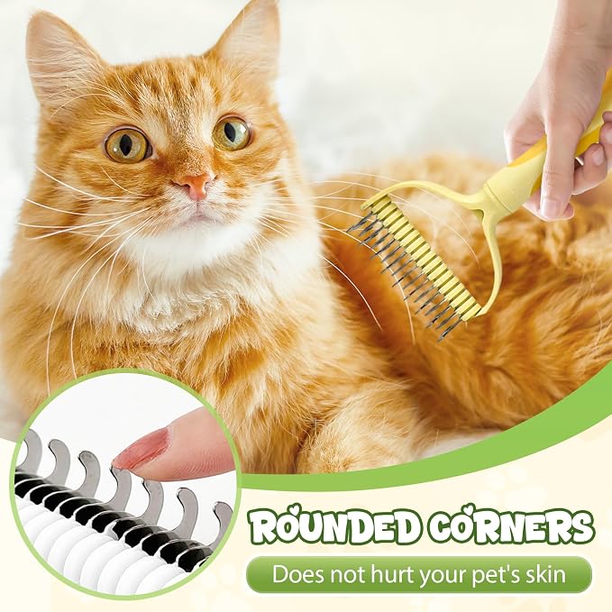 Double-Sided Pet Grooming Brush for Dogs and Cats, 2026 New Dog Deshedding Brush, Dematting Comb Removes Tangles Knots and Loose Fur, Ergonomic Pet Grooming Tool (Green*2)