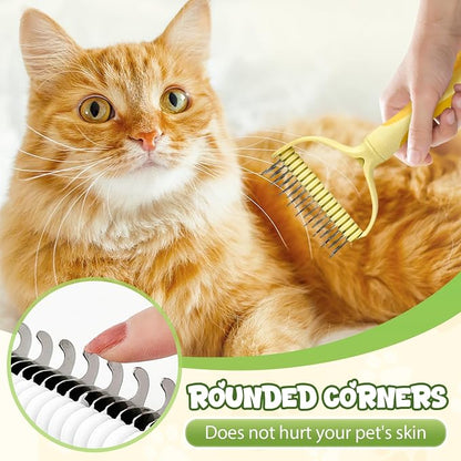 Double-Sided Pet Grooming Brush for Dogs and Cats, 2026 New Dog Deshedding Brush, Dematting Comb Removes Tangles Knots and Loose Fur, Ergonomic Pet Grooming Tool (Green*2)
