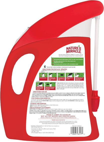 Nature’s Miracle Advanced Stain & Odor Eliminator For Dogs With Flip & Go Sprayer, 64 Ounces, Enzymatic Formula For Severe Dog Messes Including Urine, Feces, Diarrhea And Vomit Stains And Odors