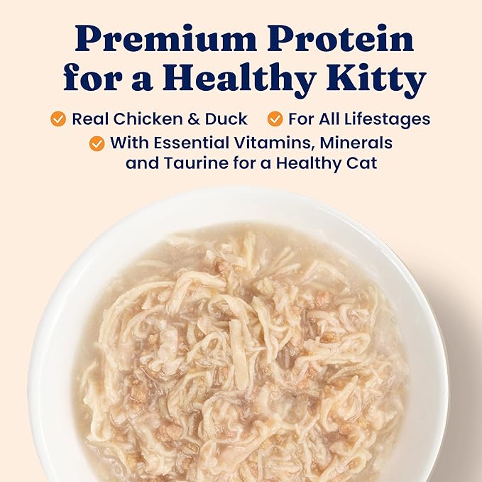 Solid Gold Wet Cat Food Shreds in Gravy - Healthy Canned Cat Food Made w/Real Chicken & Duck Shreds, Vitamins & Minerals - Grain Free & Gluten Free Canned Meals for Cats & Kittens - 24ct/3oz Can
