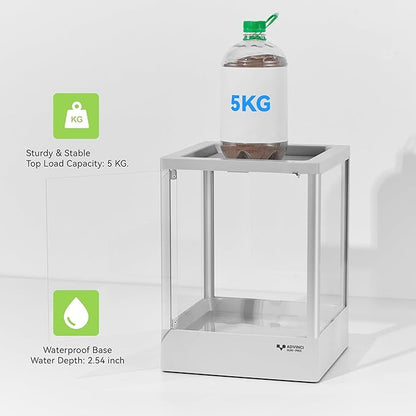 Reptile Glass Terrarium 7.9"x7.9"x11.8" 3.2 Gallon Knock-Down | Dual-Locking Security | Mesh Ventilation | Durable Aluminum Frame | Modern Design