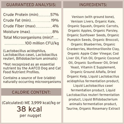 Primal Freeze Dried Raw Dog Food Nuggets, Venison, Complete & Balanced Meal, Also Use as Topper or Treat, Premium, Healthy, Grain Free, High Protein Raw Dog Food, 5.5 oz