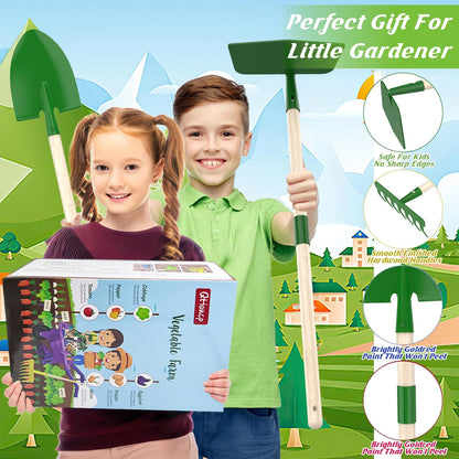 Kids Gardening Tools Outdoor Toys Set Backyard Play with Wheelbarrow Educational STEM Learning Pretend Toys Outdoor Indoor for Toddlers Kids Boys Girls