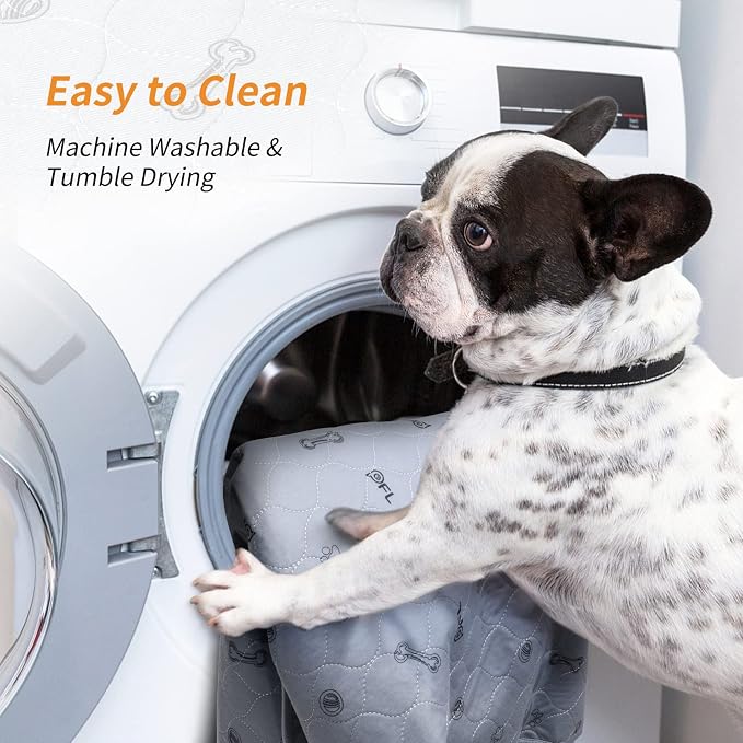 Reusable Puppy Pads, 24x36 Washable Pee Pads for Dogs with Non-Slip Bottom | Whelping Mats, Waterproof, Bone Print, puppy training pads, Absorbency, Leakproof, Machine Washable, Quick Dry, Housebreaking