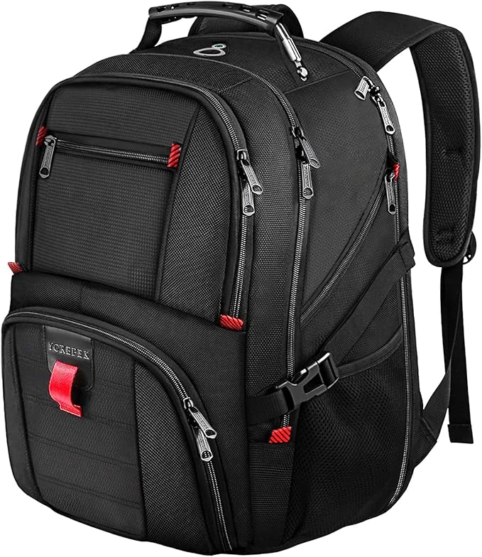 YOREPEK Large Backpack for Men, Extra Large Laptop Backpacks for Men Women, Water Resistant Travel Backpack Airline Approved Business Work Bag Fits 17 Inch Computer, Black