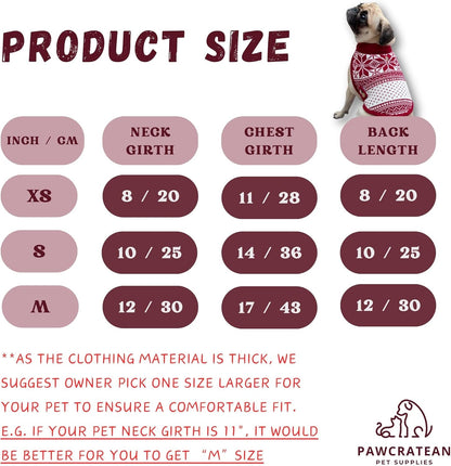 Cute Sweater for Dogs and Cats Soft Flannel Pet Outfit Warm and Cozy Animal Hoodie Small to Large Pet Clothes for Halloween Parties and Everyday Wear (X-Small, Red National Totem)