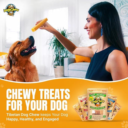 Tibetan Dog Chew Yak Cheese Sticks (15 Large Chews) - Natural Handmade Treats for Large Dogs, Long-Lasting, Easy to Digest with No Additives, Rawhide, Grains or Gluten, Perfect for Aggressive Chewers
