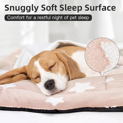 Mora Pets Dog Crate Pad Washable Cat Dog Bed for Crate Flat Pet Kennel Mat | Soft Dog Cat Bed Mat, Puppy Crate Pad for Dog Cages Cozy Sleeping Liner, Cute Pet Pillow Cushion Anti Slip Small Pink 24 x 18