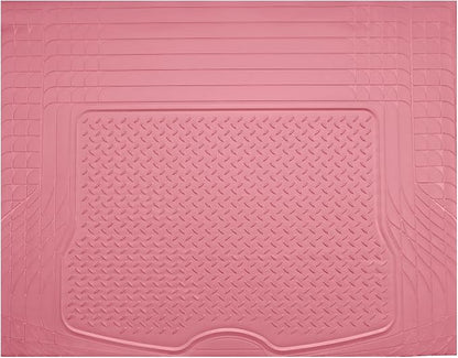 PIC AUTO Heavy Duty Cargo Liner, Trimmable All-Weather Rubber Trunk Mat for Cars, SUVs, Vans & Trucks, Anti-Slip Backing, Durable Protection, Large, Pink