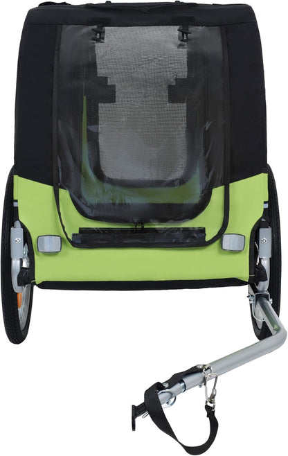 Blue-Grey Large Folding Bike Trailer for Dogs – Heavy-Duty Steel Frame, 66LB Capacity Pet Carrier for All-Terrain Cycling, Jogging & Camping Adventures!