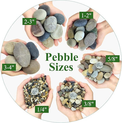 YISZM 20lbs Aquarium Rocks, 5/8" Natural River Rocks for Plants Decorative Polished Mixed Pebbles for Fish Tank, Landscaping, Gardening, Flower Pots, Vase Fillers, Indoor Water Fountains