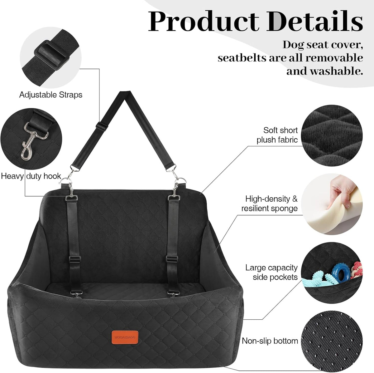 Dog Car Seat for Medium & Large Dogs Up to 55lbs. Everyday comfort that fits naturally into your space.