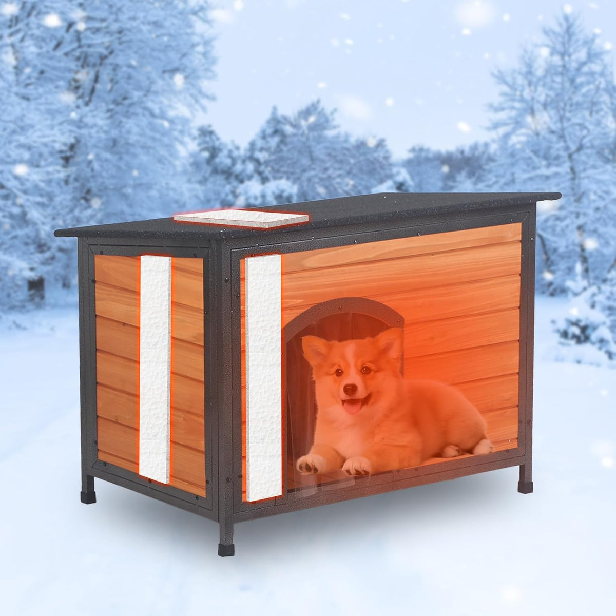 Dog House Outdoor Insulated 34.3" L Dog Kennel 6 Sides. A thoughtful pick for calmer daily routines.