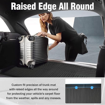 Yakitoko 3D TPE Car Trunk Cargo Liner Mat for Chrysler Pacifica 2017-2025 No Hybrid Models Custom Fit All-Weather Waterproof Floor Protection, Heavy Duty & Odorless