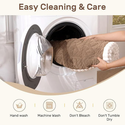 Couch Cover for Dogs, Washable Non Slip Sofa Covers for 2 Cushion Couch Pet Friendly Fuzzy Sofa Protector&Bed Mat for Pets (27.6"x59.06" Coffee)