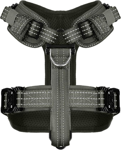 ICEFANG Dog Halter Harness with Metal Buckles,Dog Strap Vest for Small Dogs | Control Handle,Summer-Cooling,Reflective,Front Hook,Adjustable,Soft Padded,No Pull,Green,Small