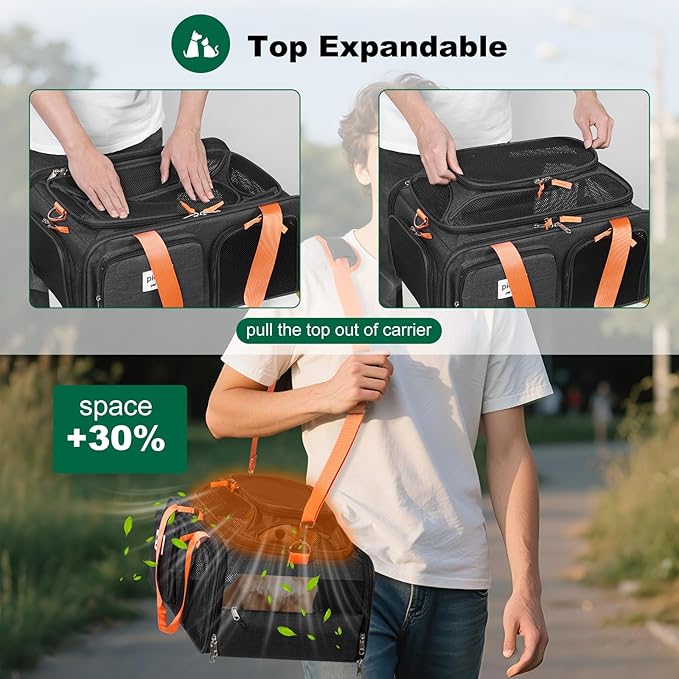 17x13x8 Frontier Allegiant Airlines Approved top Expandable pet Carrier for Extra-Small Dog/Small cat,Weight up to 5 lbs,Length Shorter Than 16''