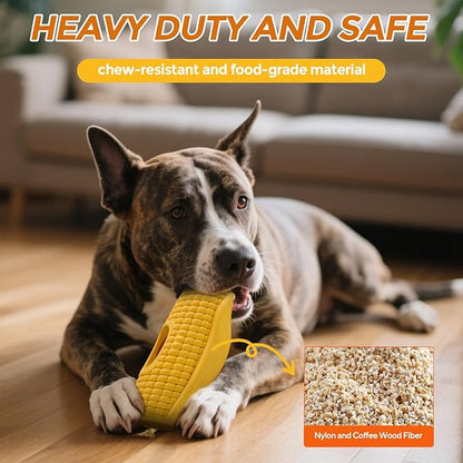 Interactive Frozen Dog Treat Toy, Indestructible Dog Enrichment Toys for Large Dogs, Dog Toys to Keep Them Busy, Corn Shape
