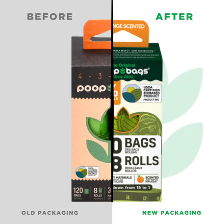 The Original Poop Bags® Dog Poop Bags Rolls – Orange Scented, 38% Plant-Based, USDA Certified, Heavy-Duty Poop Bags for Dogs, 960 Count