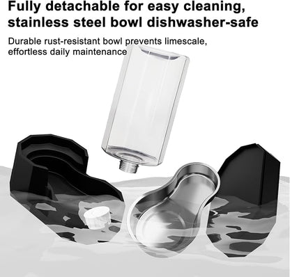 Sfozstra 8L Raised Pet Water Dispenser: Large Breed Comfort | Gravity Fed /304 Stainless Steel Bowl/No Filter Replacement/ Spill Resistant Base /Dishwasher Safe / Kitchen Living Room Use