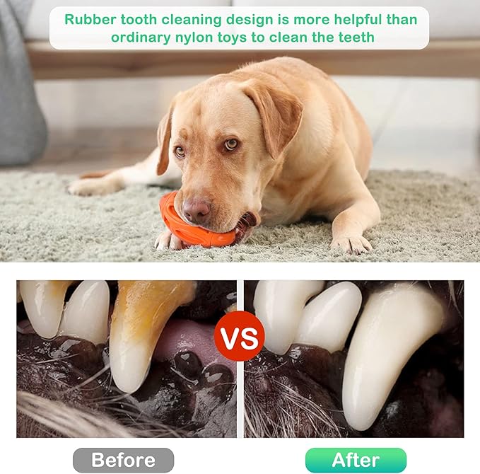 Pawzone 2 Pack Squeaky Dog Toys for Aggressive Chewers Large Medium Small Puppy Interactive Dog Chew Toy Durable Rubber Indestructible Tough Ball