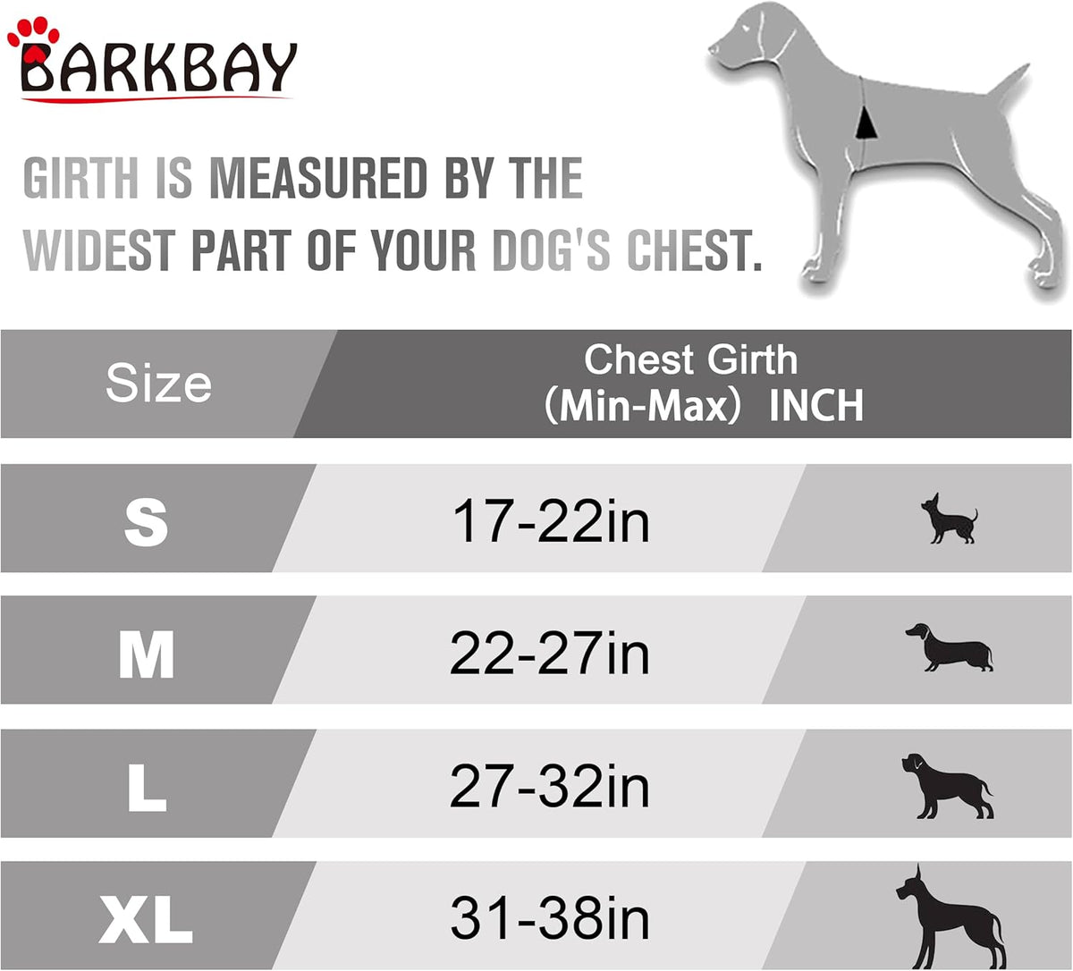 BARKBAY No Pull Dog Harness Front Clip Heavy Duty Reflective Easy Control Handle for Large Dog Walking(Dark Grey,XL)