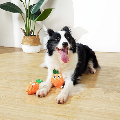 MewaJump Squeaky Easter Dog Toys with Ball, 3-in-1 Plush Cute Dog Toy, Dog Chew Toy with 3 Layers, Dogs Puzzle Pet Toy for Teeth Cleaning, Puppy Enrichment Toys for Small and Medium Breed