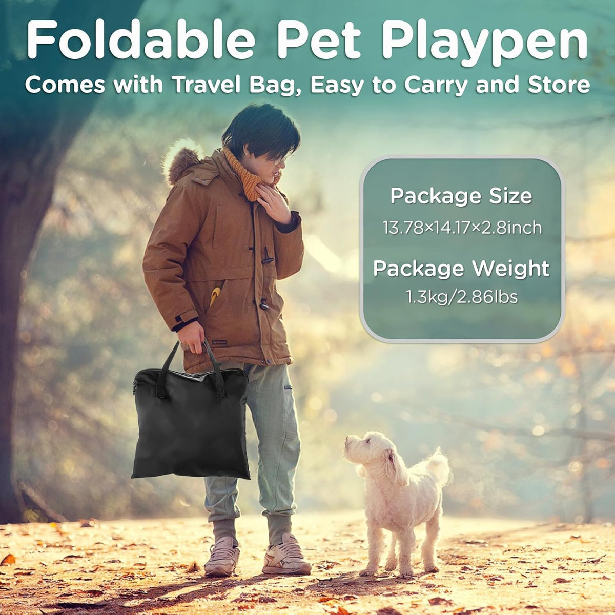 Pet Playpen, Foldable Waterproof Puppy Tent, Portable Cat Playpen, Dog Kennel, Breathable Mesh Crate, Play Pen with Carrying Case, Kitten Pennel, Indoor OutdoorTravel Camping for Small Animal.