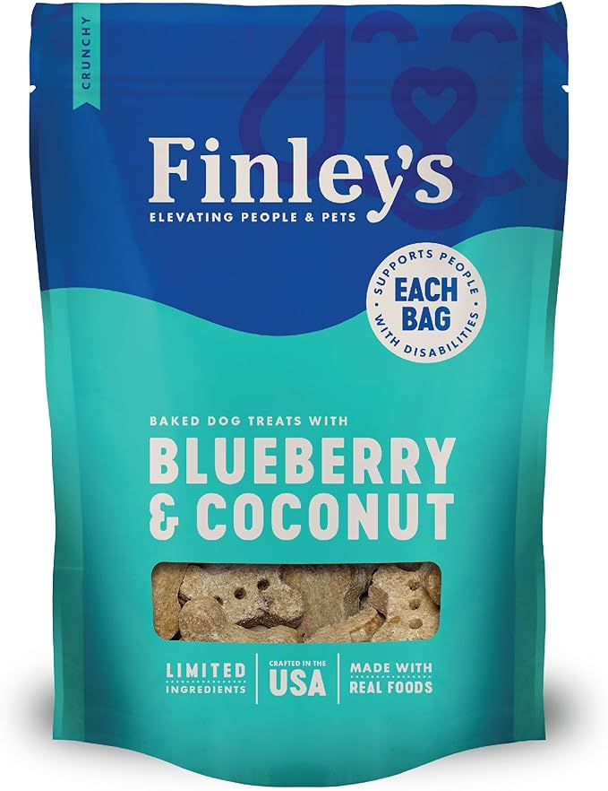 Finley's Blueberry Coconut Dog Biscuit Treats, All Natural, Limited Ingredient Dog, 12 Ounce (Pack of 1)