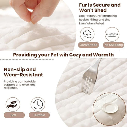 Couch Cover for Dogs Washable, Non Slip Couch Covers for 3 Cushion Sofa Pet Friendly, Fuzzy Pet Couch Cushion Covers for Dog, Thick, Soft for Sofa Protector (White, 27.6" x 70.9"/70 x 180cm)