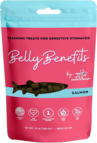 Onward Hound Training Treats for Dogs - Soft Salmon - Low Calorie Dog Training Treats for Sensitive Stomachs with Single Source Premium Protein, Corn Free, & Soy Free Formula - 10 oz