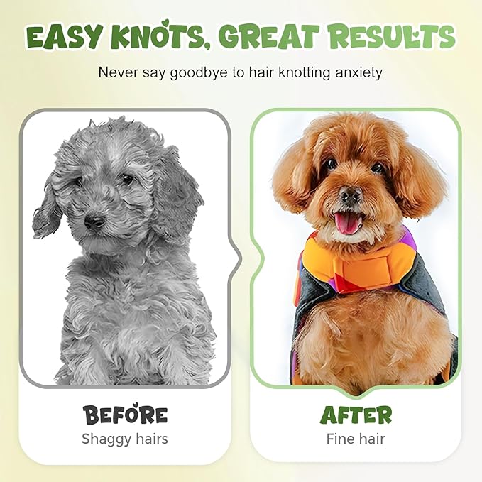 Double-Sided Pet Grooming Brush for Dogs and Cats, 2026 New Dog Deshedding Brush, Dematting Comb Removes Tangles Knots and Loose Fur, Ergonomic Pet Grooming Tool (Yellow*2)