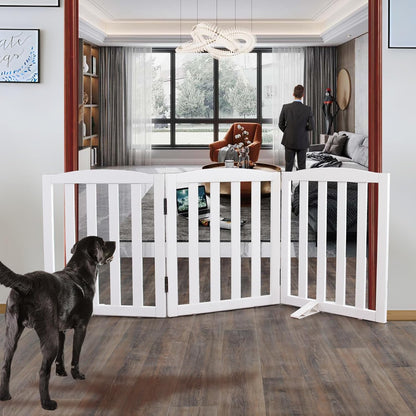 ZJSF Foldable Freestanding Indoor Dog Gate for House. Sized and styled for real homes, not just a listing photo.